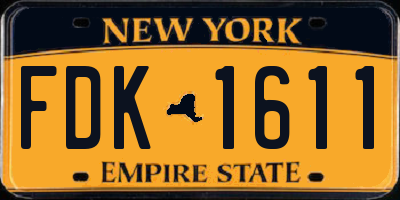 NY license plate FDK1611