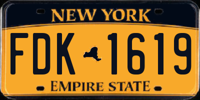 NY license plate FDK1619