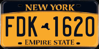 NY license plate FDK1620