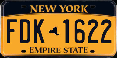 NY license plate FDK1622