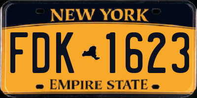 NY license plate FDK1623
