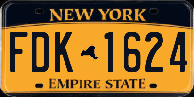 NY license plate FDK1624