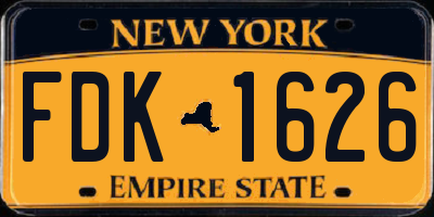 NY license plate FDK1626