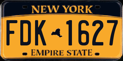 NY license plate FDK1627