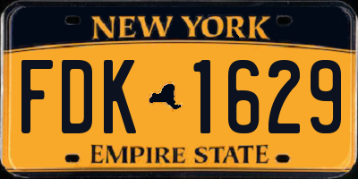 NY license plate FDK1629
