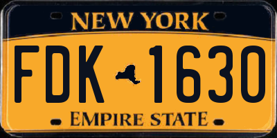 NY license plate FDK1630