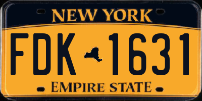 NY license plate FDK1631