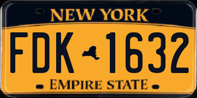 NY license plate FDK1632