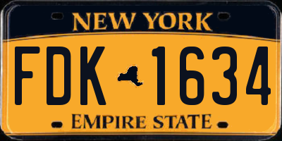 NY license plate FDK1634
