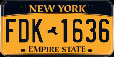 NY license plate FDK1636