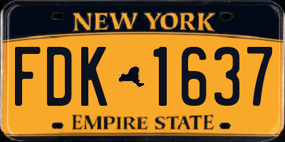 NY license plate FDK1637