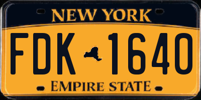 NY license plate FDK1640