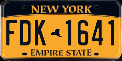 NY license plate FDK1641