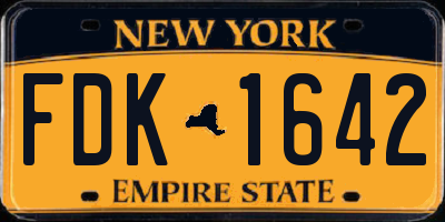 NY license plate FDK1642