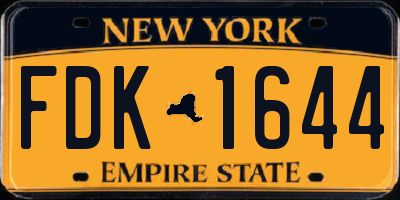 NY license plate FDK1644