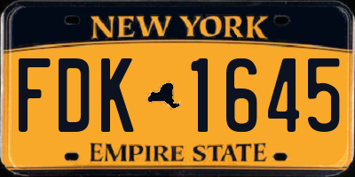 NY license plate FDK1645