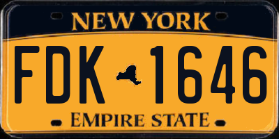NY license plate FDK1646