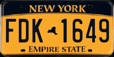 NY license plate FDK1649
