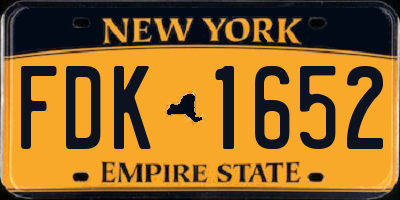 NY license plate FDK1652