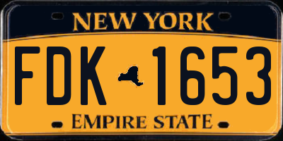 NY license plate FDK1653