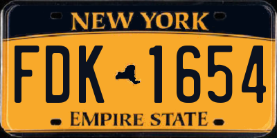 NY license plate FDK1654