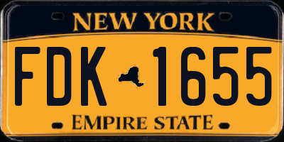 NY license plate FDK1655