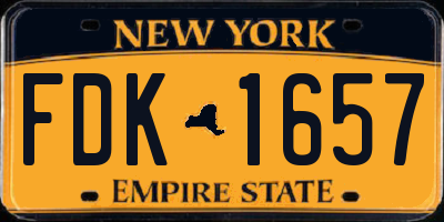 NY license plate FDK1657