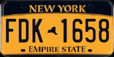 NY license plate FDK1658