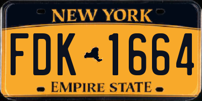 NY license plate FDK1664