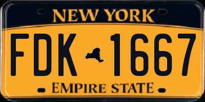 NY license plate FDK1667