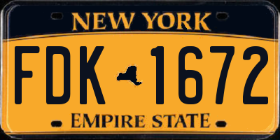 NY license plate FDK1672