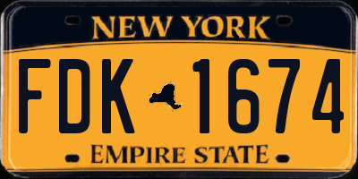 NY license plate FDK1674