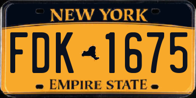 NY license plate FDK1675