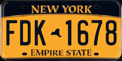 NY license plate FDK1678