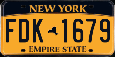 NY license plate FDK1679