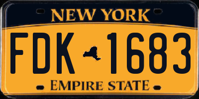 NY license plate FDK1683