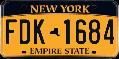 NY license plate FDK1684
