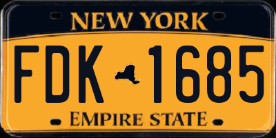 NY license plate FDK1685