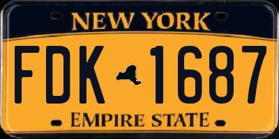 NY license plate FDK1687