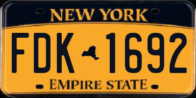 NY license plate FDK1692