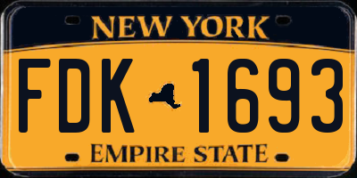 NY license plate FDK1693