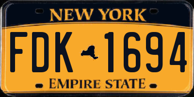 NY license plate FDK1694