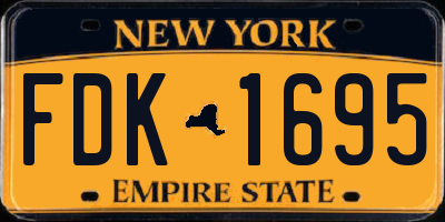 NY license plate FDK1695