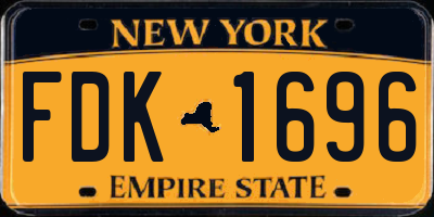 NY license plate FDK1696