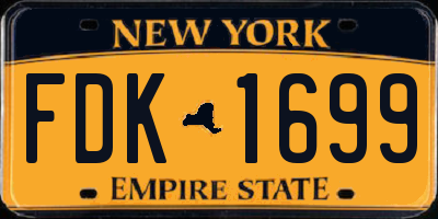 NY license plate FDK1699