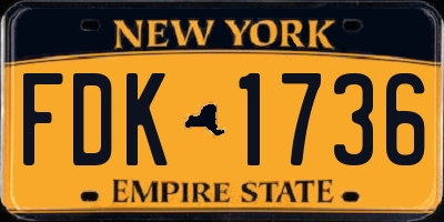 NY license plate FDK1736