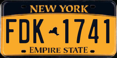 NY license plate FDK1741