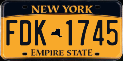 NY license plate FDK1745