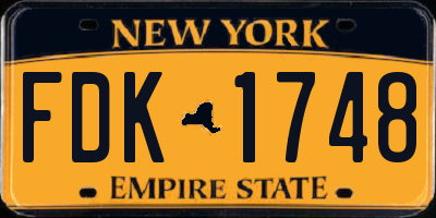 NY license plate FDK1748