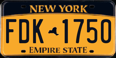 NY license plate FDK1750